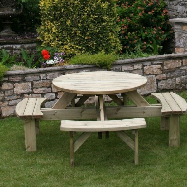 Image of Supported Round Picnic Table (Hutton)