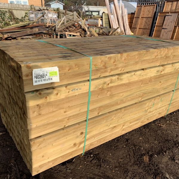 Image of Treated Rough Sawn Post (2.4m x 100 x 100)